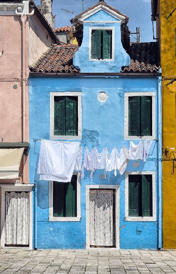 Kleider hängen in Burano,Insel Venedig
