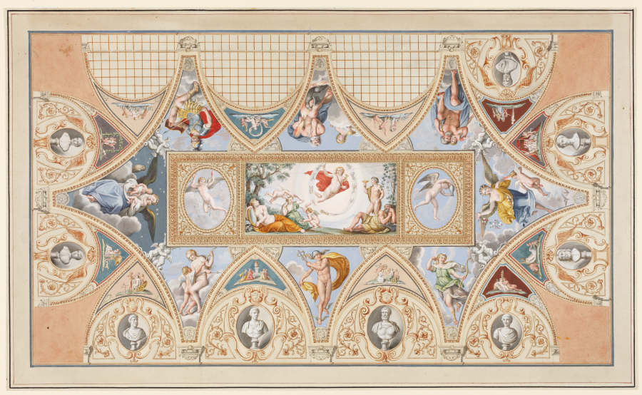 Das Deckengemälde von Francesco Albani im Palazzo Verospi in Rom from Francesco Pannini