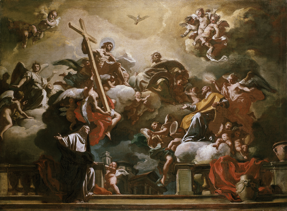 Vision of the Trinity with SS. Philip Neri and Francesca Romana from Francesco Solimena