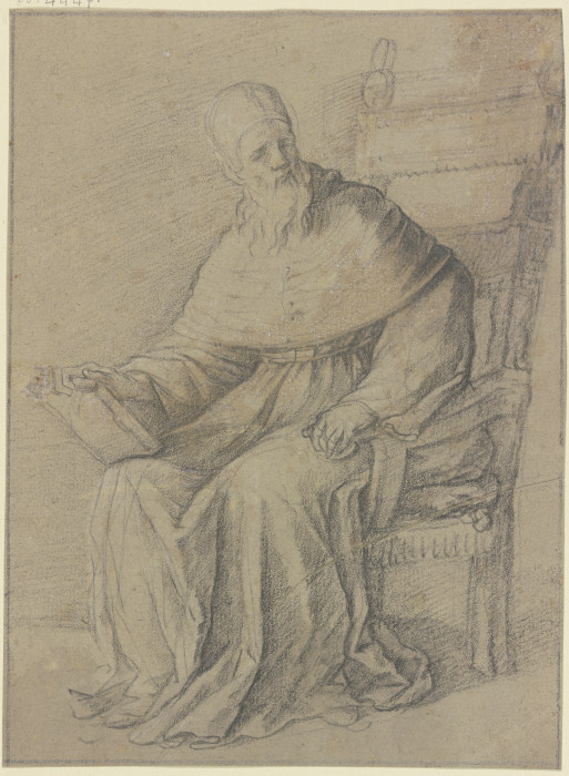 Ein Papst in seinem Sessel sitzend from Francesco Vanni