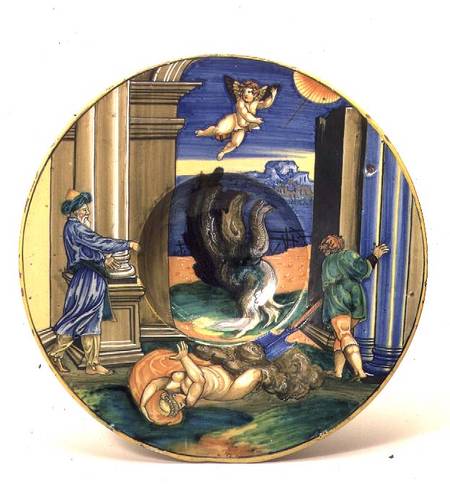 Plate, depicting the Vestal Virgin Leucothea from Francesco Xanto Avelli da Rovigo