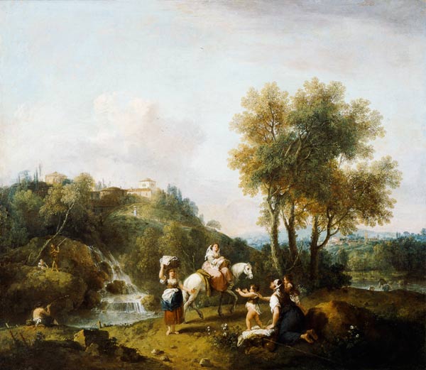F.Zuccarelli, Landschaft mit Reiterin from Francesco Zuccarelli