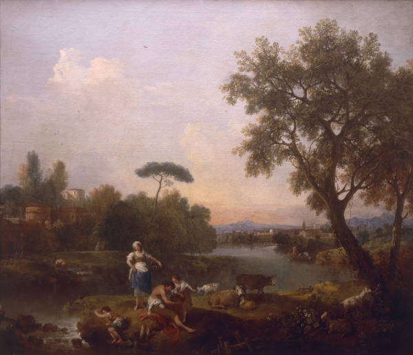 F.Zuccarelli, Landschaft mit Angler from Francesco Zuccarelli