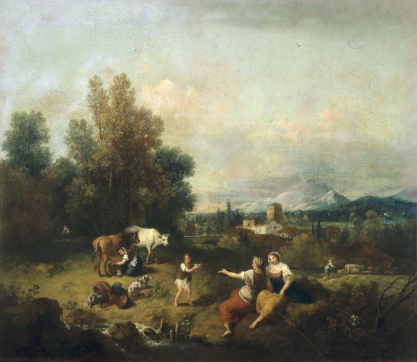 F.Zuccarelli, Landschaft mit Hirtinnen from Francesco Zuccarelli