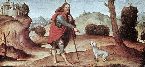 St. Rocco, from a predella panel from (Francesco di Marco Raibolini) Il Francia