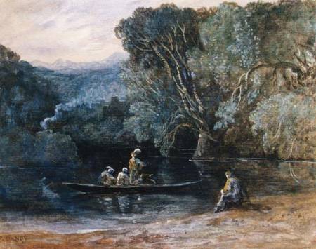 River scene with boat and figures from Francis Danby