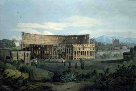 The Colosseum from the Caelian Hills, 1799 (pen from Francis Towne