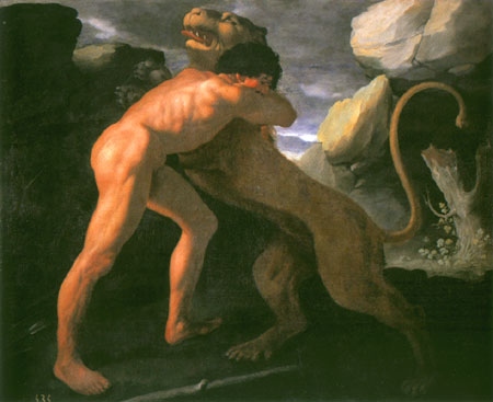 Herkules kämpft mit dem nemeischen Löwen from Francisco de Zurbarán (y Salazar)