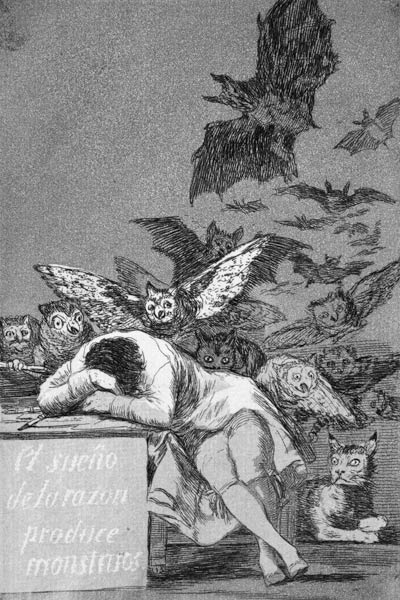 Der Schlaf der Vernunft gebiert Ungeheuer from Francisco José de Goya