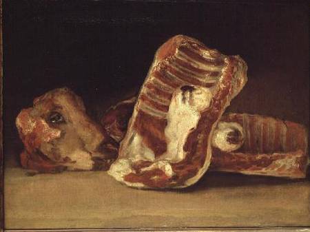 Still life of Sheep's Ribs and Head - The Butcher's Counter from Francisco José de Goya