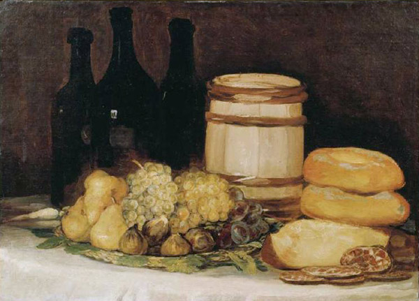 Stillleben mit Früchten, Flaschen und Broten from Francisco José de Goya