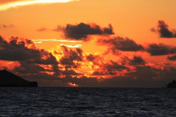 SUNSET ON THE SEA IN PRASLIN from Franck Camhi