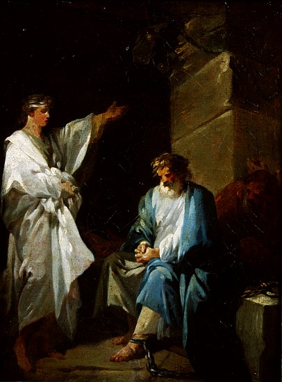 St Sebastian preaching the faith of Diocletian in prisons from Francois André Vincent