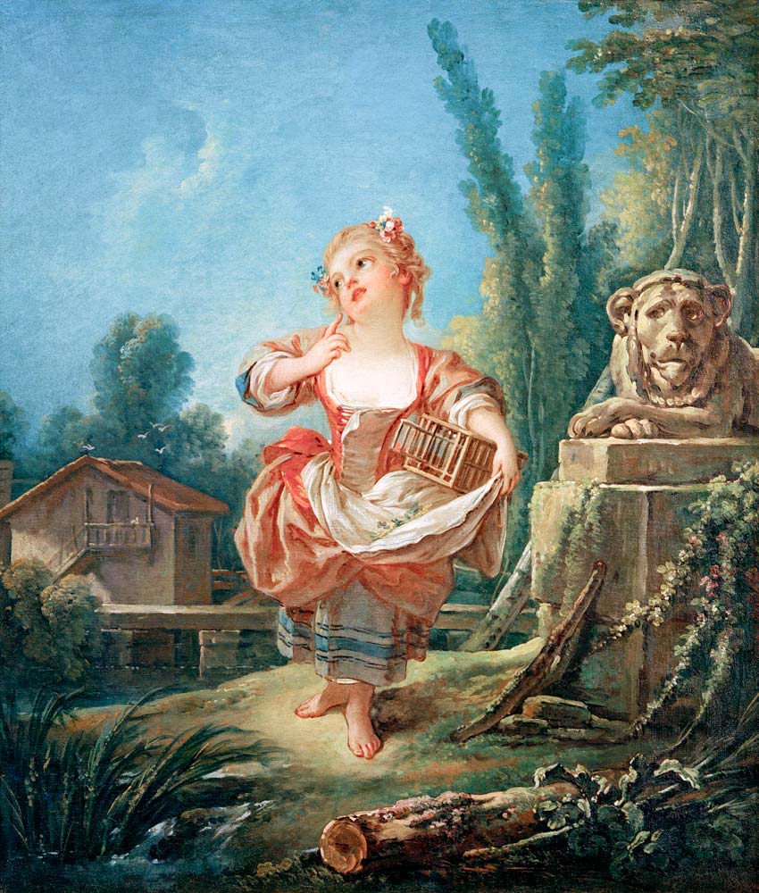 Das Mädchen mit dem Vogelkäfig from François Boucher