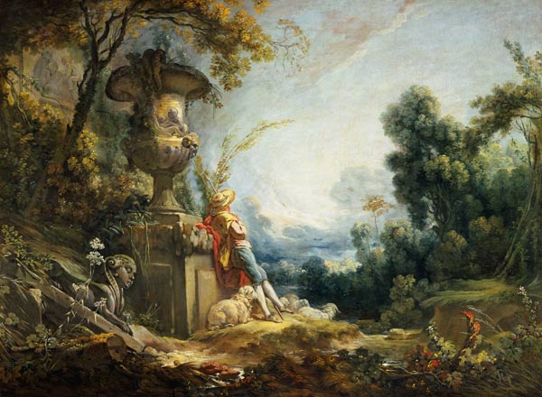Pastoral Scene, or Young Shepherd in a Landscape from François Boucher