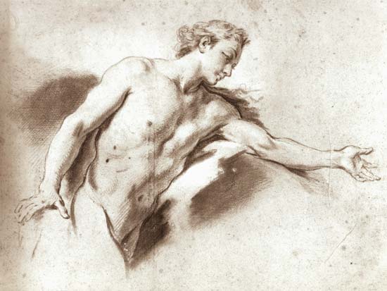 Nude study (pencil) from François Boucher