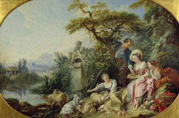 The Shepherd's Gift or, The Nest (oil on canvas) from François Boucher