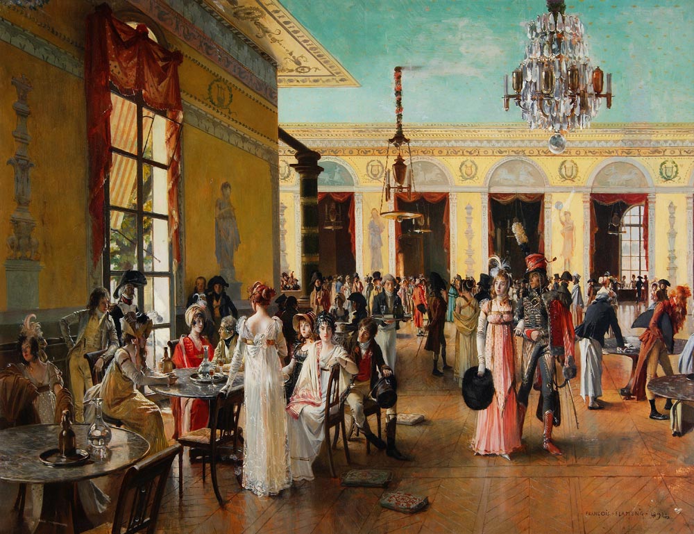 Café Frascati (A Scene From Napoleon's Time= from François Flameng