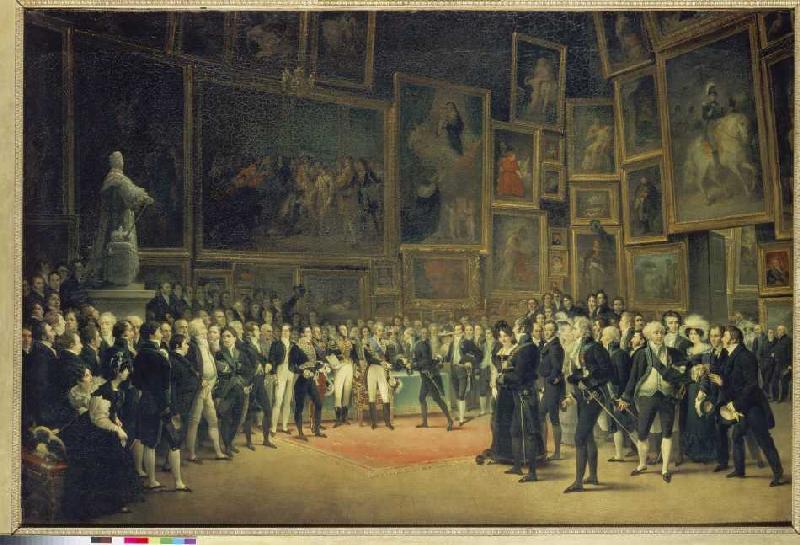 Karl X. bei der Preisverleihung an die Künstler des Salon von 1824 am 15.1.1825 from François-Joseph Heim