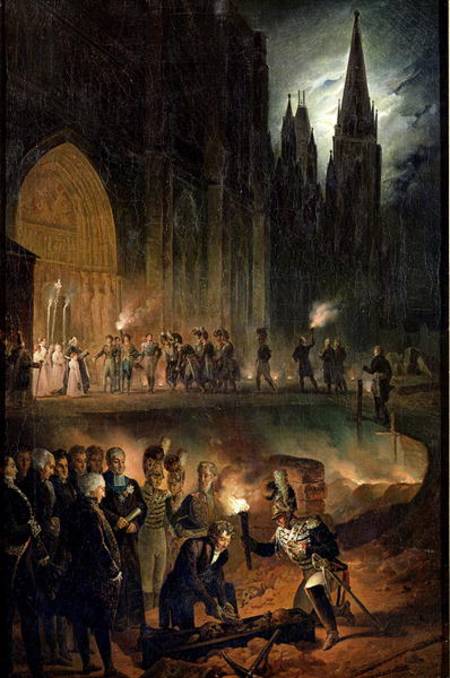 Transferring the Bones of the Royal Family to the Church of St. Denis from François-Joseph Heim