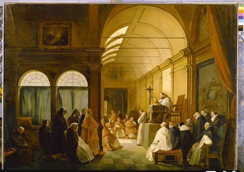 Konferenz der Kapitulare eines Klosters. from François Marius Granet