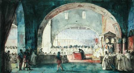 The meeting of the Chapter of the Order of the Temple held in Paris in 1147 from François Marius Granet
