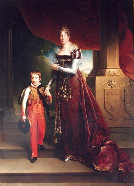 Marie Amelie de Bourbon (1782-1866) Duchess of Orleans and her Son Duke of Chartres from François Pascal Simon Gérard
