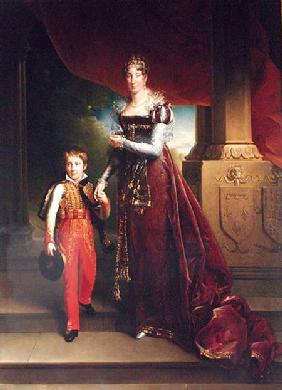 Marie Amelie de Bourbon (1782-1866) Duchess of Orleans and her Son Duke of Chartres