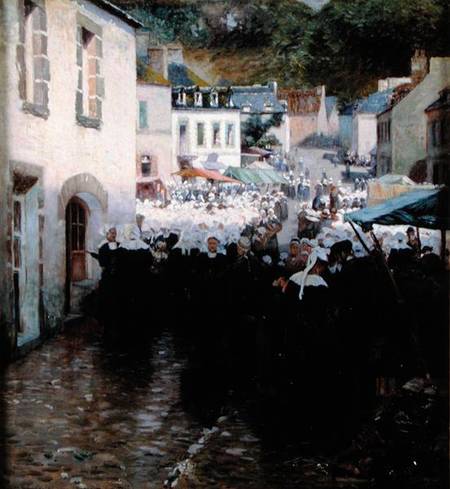 Brittany Peasants Market Day in Pont Aven from Frank C. Penfold
