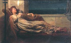Classical Lady Reclining on a Chaise Longue