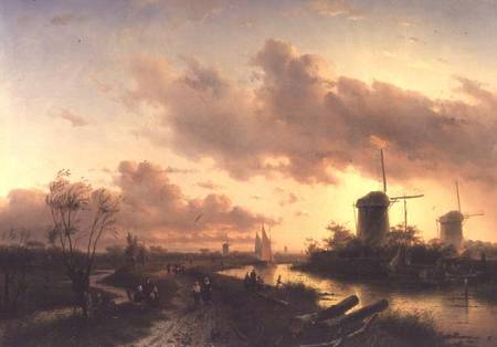A River Estuary with Figures Repairing a Boat from Frans de Hulst