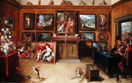 Picture Gallery with a Man of Science Making Measurements on a Globe from Frans Francken d. J.