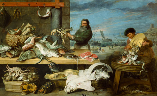 Ein Fischmarkt. (Die Figuren von C. de Vos gemalt) from Frans Snyders