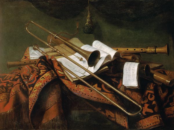 Stillleben mit Trompete und Flöte from Franz Friedrich Franck
