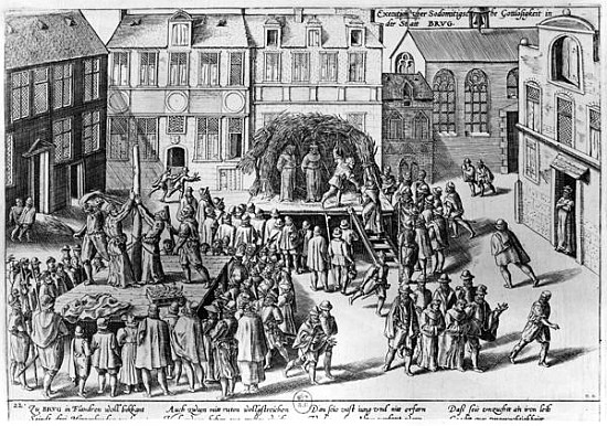 Stake at Bruges during the Government of Fernando Alvarez de Toledo (1508-82) Duke of Alba from Franz Hogenberg