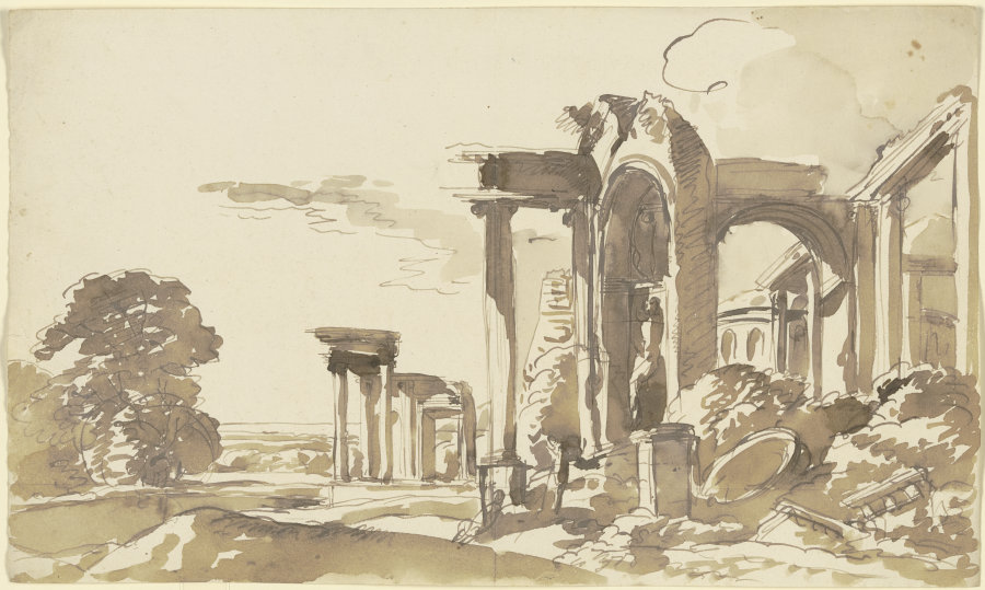 Antike Ruinen in einer Landschaft from Franz Innocenz Josef Kobell
