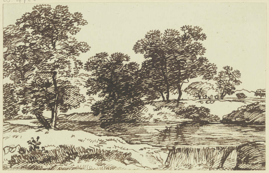 Baumgruppe an einem Gewässer from Franz Innocenz Josef Kobell