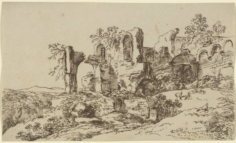 Burg- oder Kirchenruine in einer Landschaft from Franz Innocenz Josef Kobell