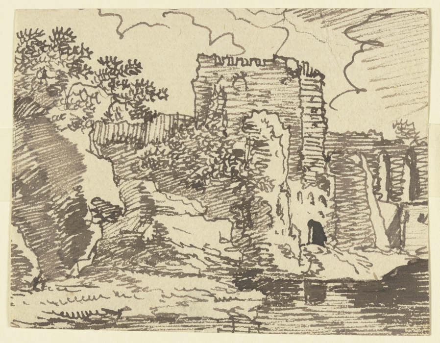 Burgruine an einem Gewässer from Franz Innocenz Josef Kobell
