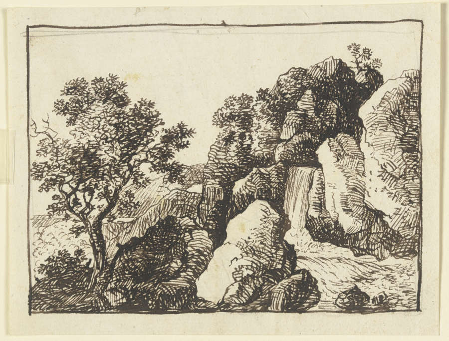 Felswand mit Wasserfall from Franz Innocenz Josef Kobell