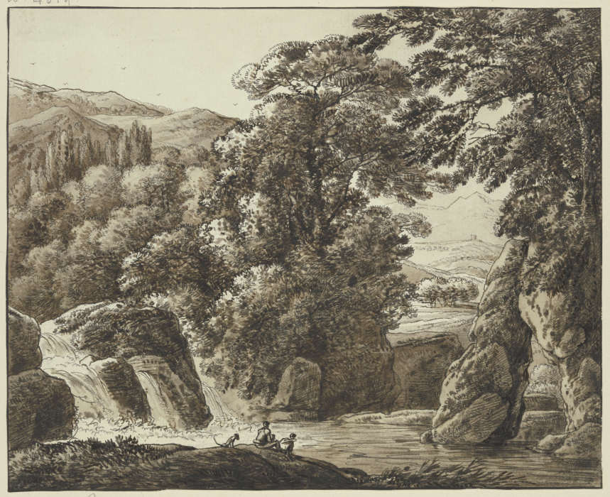Gebirgslandschaft mit Wasserfall from Franz Innocenz Josef Kobell