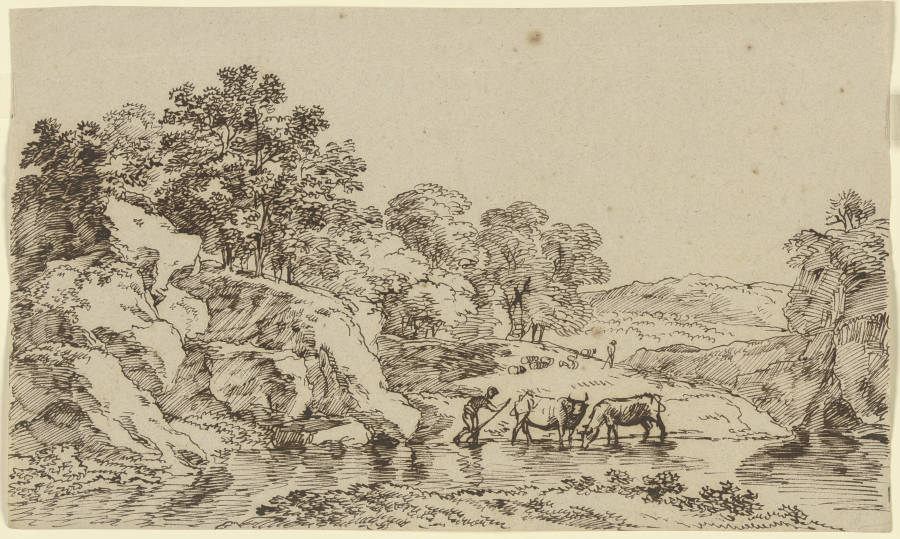 Kühe an einem Gewässer from Franz Innocenz Josef Kobell