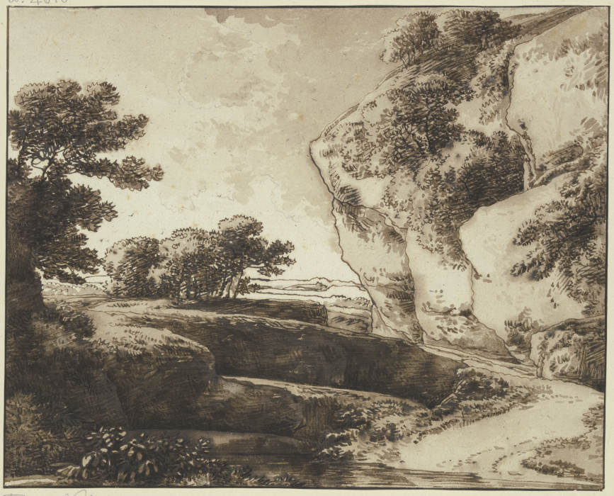 Landschaft mit hoher Felspartie from Franz Innocenz Josef Kobell