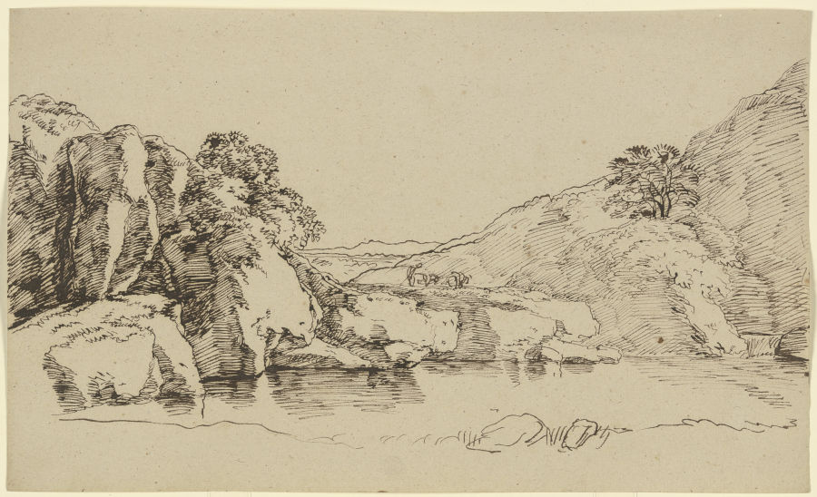 Uferlandschaft mit weidendem Vieh from Franz Innocenz Josef Kobell