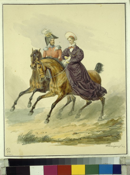 Emperor Nicholas I and Empress Alexandra Fyodorovna (Charlotte of Prussia) from Franz Krüger