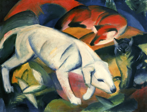 Drei Tiere (Hund,Fuchs,Katze) from Franz Marc