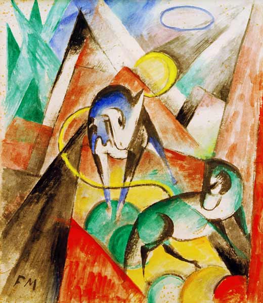 Landscape with two horses from Franz Marc