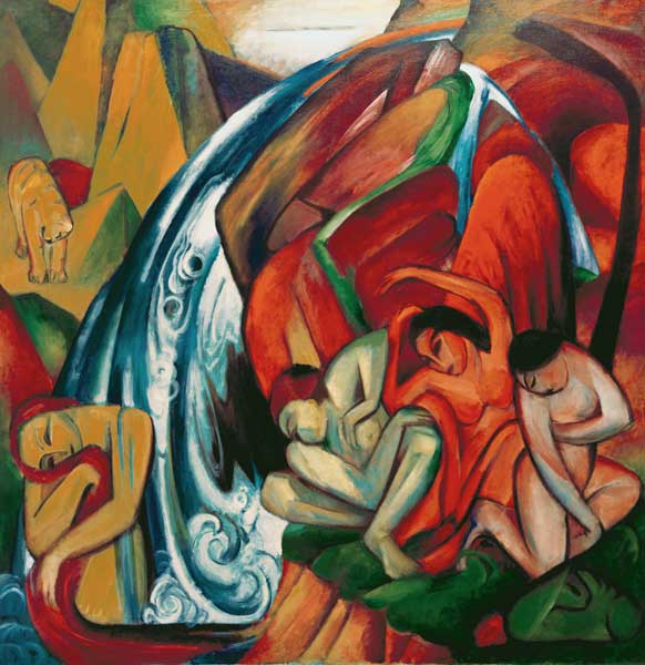 The waterfall (Women under a waterfall) from Franz Marc