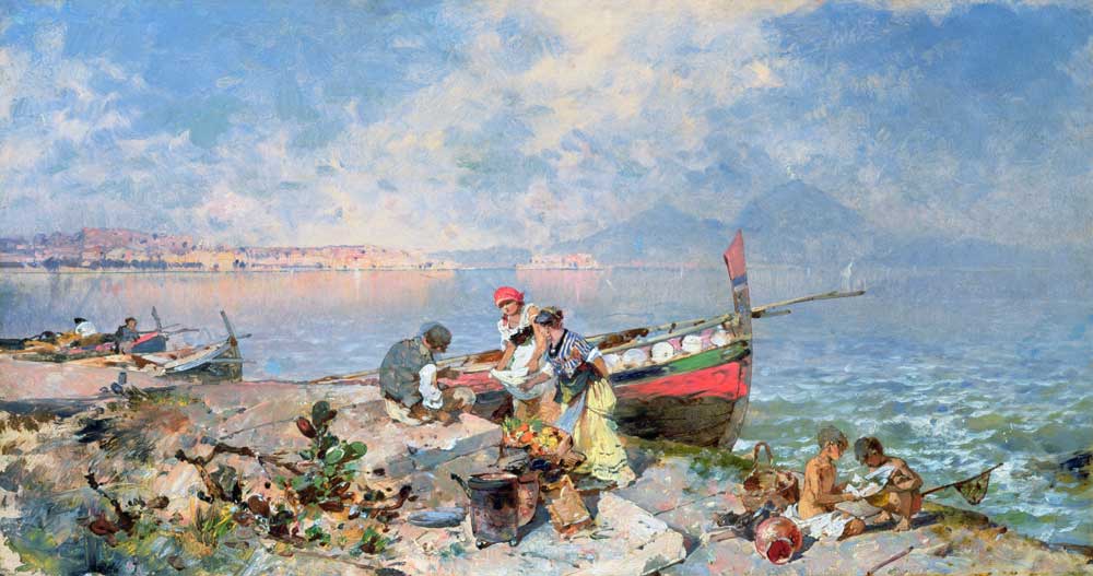 Bay of Naples (panel) from Franz Richard Unterberger