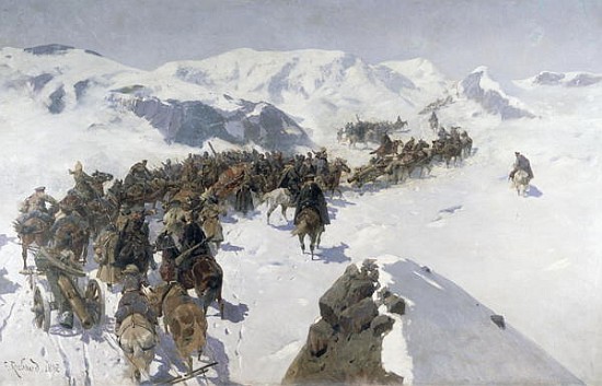 Count Argutinsky crossing the Caucasian Range from Franz Roubaud